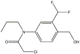 2-chloro-N-(3-(difluoromethyl)-4-(hydroxymethyl)phenyl)-N-propylacetamide Struktur