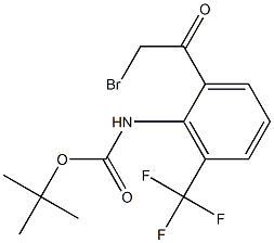 tert-butyl 2-(2-bromoacetyl)-6-(trifluoromethyl)phenylcarbamate Struktur