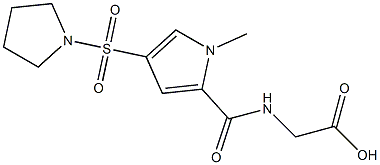 ({[1-methyl-4-(pyrrolidin-1-ylsulfonyl)-1H-pyrrol-2-yl]carbonyl}amino)acetic acid Struktur