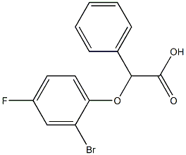 (2-bromo-4-fluorophenoxy)(phenyl)acetic acid Struktur