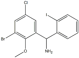 (3-bromo-5-chloro-2-methoxyphenyl)(2-iodophenyl)methanamine Struktur