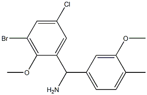 (3-bromo-5-chloro-2-methoxyphenyl)(3-methoxy-4-methylphenyl)methanamine Struktur