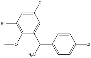 (3-bromo-5-chloro-2-methoxyphenyl)(4-chlorophenyl)methanamine Struktur