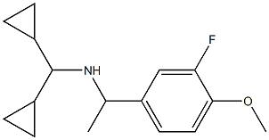 (dicyclopropylmethyl)[1-(3-fluoro-4-methoxyphenyl)ethyl]amine Struktur