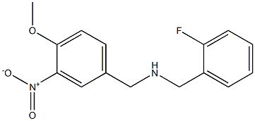 [(2-fluorophenyl)methyl][(4-methoxy-3-nitrophenyl)methyl]amine Struktur