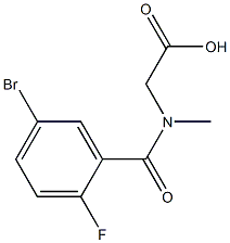 [(5-bromo-2-fluorobenzoyl)(methyl)amino]acetic acid Struktur