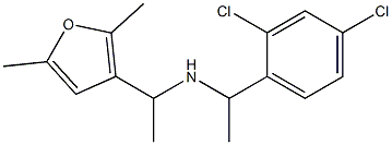 [1-(2,4-dichlorophenyl)ethyl][1-(2,5-dimethylfuran-3-yl)ethyl]amine Struktur