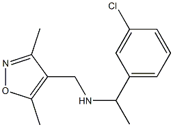 [1-(3-chlorophenyl)ethyl][(3,5-dimethyl-1,2-oxazol-4-yl)methyl]amine Struktur