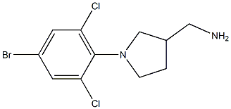 [1-(4-bromo-2,6-dichlorophenyl)pyrrolidin-3-yl]methanamine Struktur