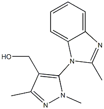 [1,3-dimethyl-5-(2-methyl-1H-1,3-benzodiazol-1-yl)-1H-pyrazol-4-yl]methanol Struktur