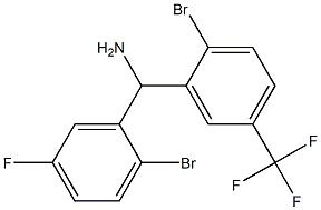 [2-bromo-5-(trifluoromethyl)phenyl](2-bromo-5-fluorophenyl)methanamine Struktur