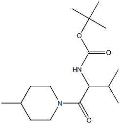 [2-Methyl-1-(4-methyl-piperidine-1-carbonyl)-propyl]-carbamic acid tert-butyl ester Struktur