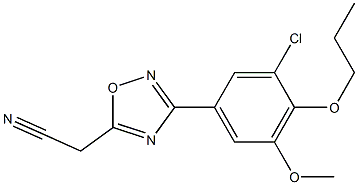 [3-(3-chloro-5-methoxy-4-propoxyphenyl)-1,2,4-oxadiazol-5-yl]acetonitrile Struktur