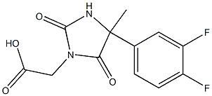 [4-(3,4-difluorophenyl)-4-methyl-2,5-dioxoimidazolidin-1-yl]acetic acid Struktur