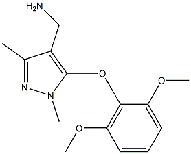 [5-(2,6-dimethoxyphenoxy)-1,3-dimethyl-1H-pyrazol-4-yl]methanamine Struktur