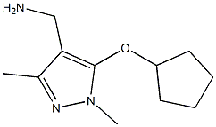 [5-(cyclopentyloxy)-1,3-dimethyl-1H-pyrazol-4-yl]methanamine Struktur