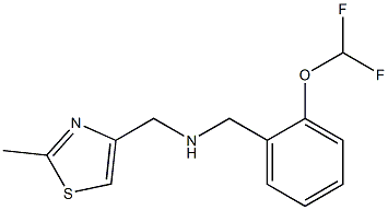 {[2-(difluoromethoxy)phenyl]methyl}[(2-methyl-1,3-thiazol-4-yl)methyl]amine Struktur