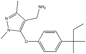 {1,3-dimethyl-5-[4-(2-methylbutan-2-yl)phenoxy]-1H-pyrazol-4-yl}methanamine Struktur