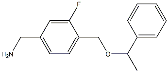 {3-fluoro-4-[(1-phenylethoxy)methyl]phenyl}methanamine Struktur