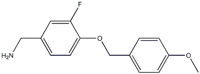 {3-fluoro-4-[(4-methoxyphenyl)methoxy]phenyl}methanamine Struktur