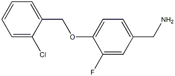 {4-[(2-chlorophenyl)methoxy]-3-fluorophenyl}methanamine Struktur