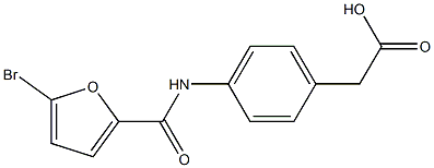 {4-[(5-bromo-2-furoyl)amino]phenyl}acetic acid Struktur