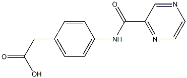 {4-[(pyrazin-2-ylcarbonyl)amino]phenyl}acetic acid Struktur