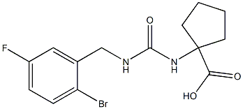 1-({[(2-bromo-5-fluorophenyl)methyl]carbamoyl}amino)cyclopentane-1-carboxylic acid Struktur