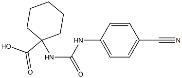 1-({[(4-cyanophenyl)amino]carbonyl}amino)cyclohexanecarboxylic acid Struktur