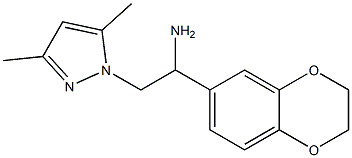 1-(2,3-dihydro-1,4-benzodioxin-6-yl)-2-(3,5-dimethyl-1H-pyrazol-1-yl)ethanamine Struktur