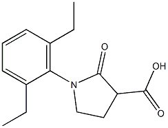 1-(2,6-diethylphenyl)-2-oxopyrrolidine-3-carboxylic acid Struktur