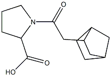 1-(2-{bicyclo[2.2.1]heptan-2-yl}acetyl)pyrrolidine-2-carboxylic acid Struktur