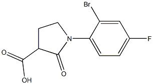 1-(2-bromo-4-fluorophenyl)-2-oxopyrrolidine-3-carboxylic acid Struktur