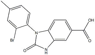 1-(2-bromo-4-methylphenyl)-2-oxo-2,3-dihydro-1H-1,3-benzodiazole-5-carboxylic acid Struktur