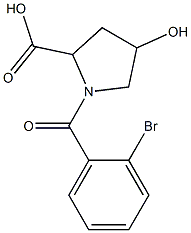 1-(2-bromobenzoyl)-4-hydroxypyrrolidine-2-carboxylic acid Struktur