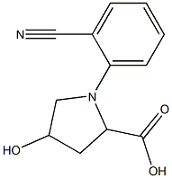 1-(2-cyanophenyl)-4-hydroxypyrrolidine-2-carboxylic acid Struktur