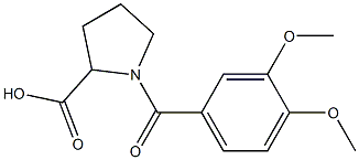 1-(3,4-dimethoxybenzoyl)pyrrolidine-2-carboxylic acid Struktur