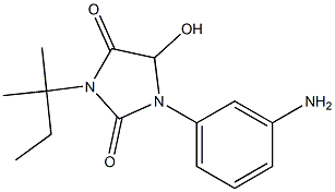 1-(3-aminophenyl)-5-hydroxy-3-(2-methylbutan-2-yl)imidazolidine-2,4-dione Struktur