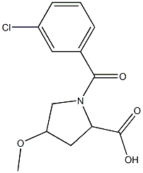 1-(3-chlorobenzoyl)-4-methoxypyrrolidine-2-carboxylic acid Struktur