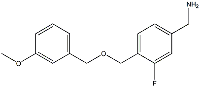 1-(3-fluoro-4-{[(3-methoxybenzyl)oxy]methyl}phenyl)methanamine Struktur