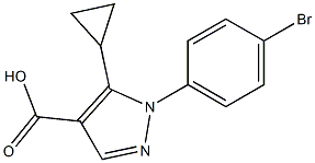 1-(4-bromophenyl)-5-cyclopropyl-1H-pyrazole-4-carboxylic acid Struktur