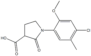 1-(4-chloro-2-methoxy-5-methylphenyl)-2-oxopyrrolidine-3-carboxylic acid Struktur