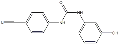 1-(4-cyanophenyl)-3-(3-hydroxyphenyl)urea Struktur