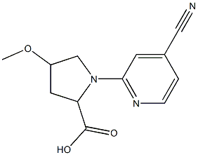 1-(4-cyanopyridin-2-yl)-4-methoxypyrrolidine-2-carboxylic acid Struktur