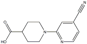 1-(4-cyanopyridin-2-yl)piperidine-4-carboxylic acid Struktur