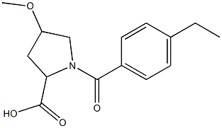 1-(4-ethylbenzoyl)-4-methoxypyrrolidine-2-carboxylic acid Struktur