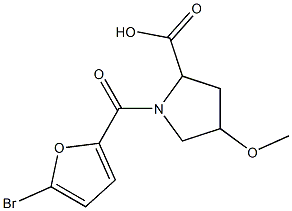 1-(5-bromo-2-furoyl)-4-methoxypyrrolidine-2-carboxylic acid Struktur