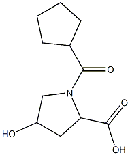 1-(cyclopentylcarbonyl)-4-hydroxypyrrolidine-2-carboxylic acid Struktur