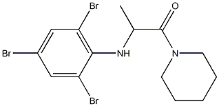 1-(piperidin-1-yl)-2-[(2,4,6-tribromophenyl)amino]propan-1-one Struktur