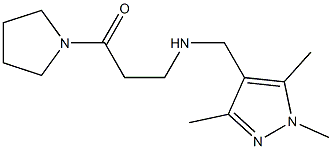 1-(pyrrolidin-1-yl)-3-{[(1,3,5-trimethyl-1H-pyrazol-4-yl)methyl]amino}propan-1-one Struktur